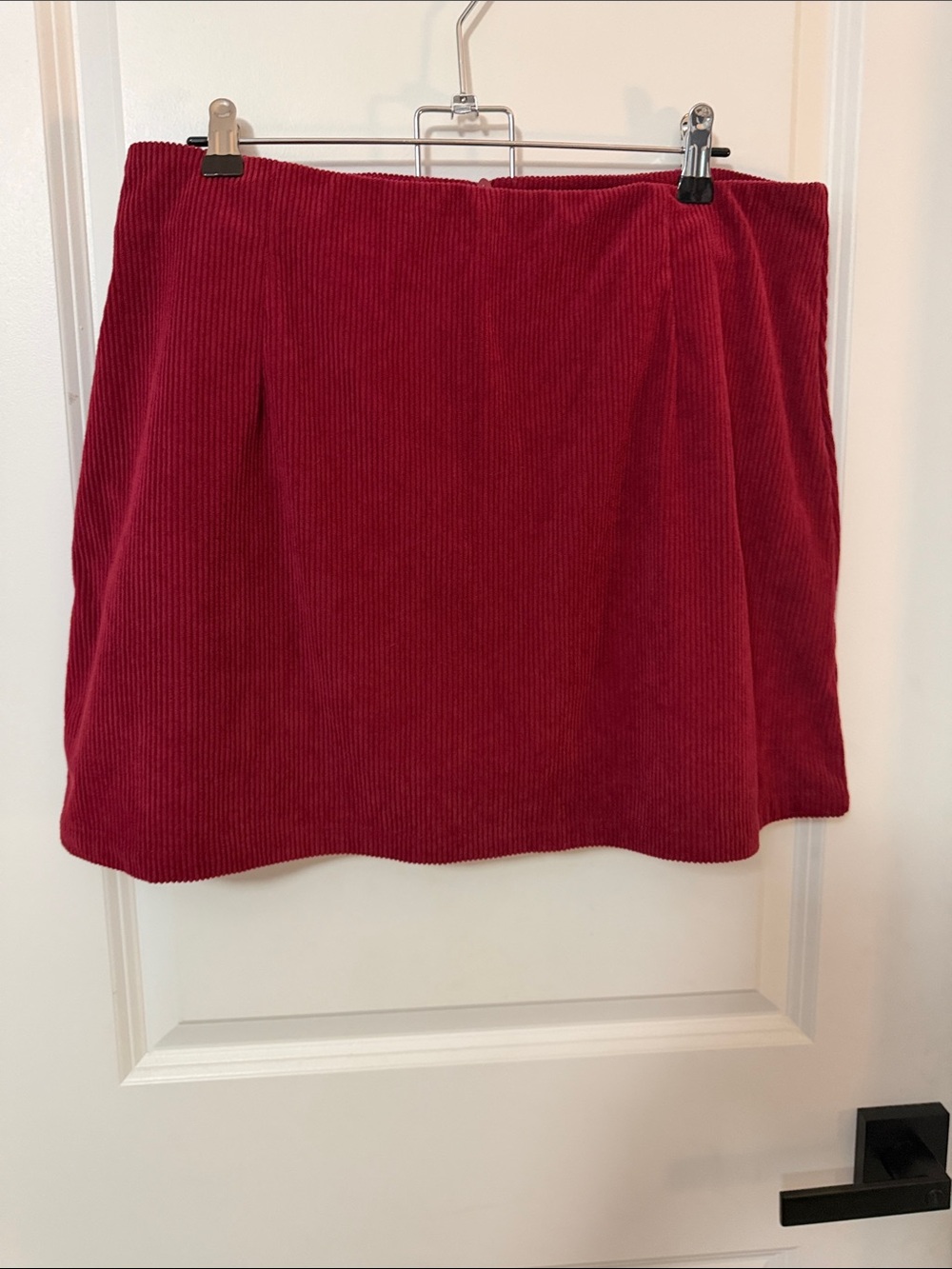 HALARA Burgundy Corduroy Mini Skirt